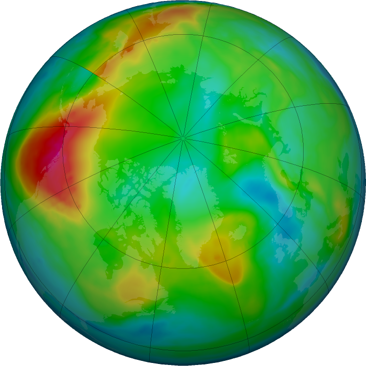 Arctic ozone map for 12 December 2021